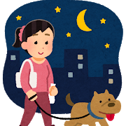 pet_dog_sanpo_yoru_woman.png